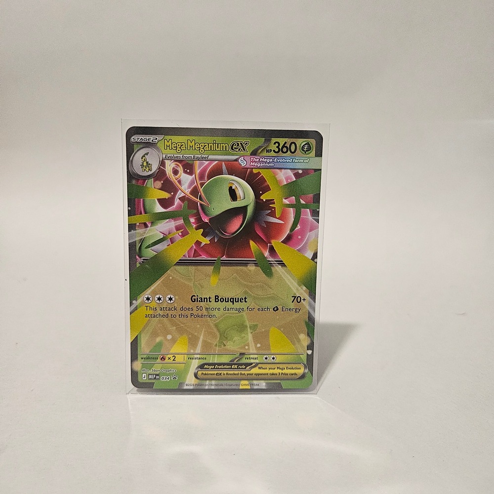 Pokemon Mega Meganium EX 034 Full Art Grass Type Holo Trading Card
